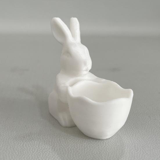 Пасхальная конфетница в виде пасхального кролика, напечатанная на 3D-принтере, блюдо для закусок в виде кролика, декоративная десертная ваза для орехов для пасхальной вечеринки, настольный домашний декор