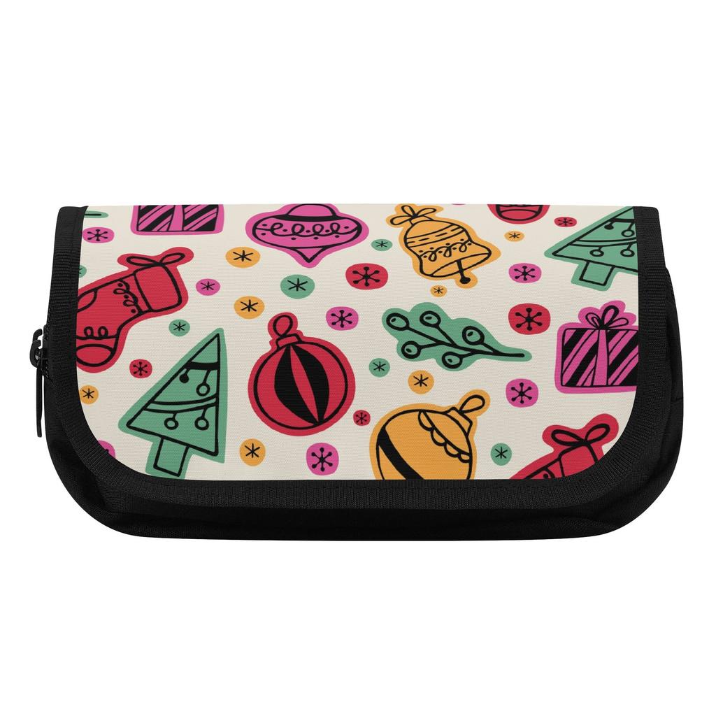 Pen Case Spacious Storage Zipper Closure Wear Resistant Polyester with Double Compartments for School Office Travel for Boys Girls