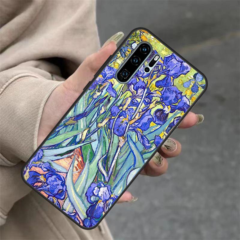 Чехол-картина 'Ирисы' для Huawei Nova 9 SE 10 5T 11i 8i 7i 3i Y61 Y91 Y60 Y70 Y90 P20 P40 Lite P30 Pro