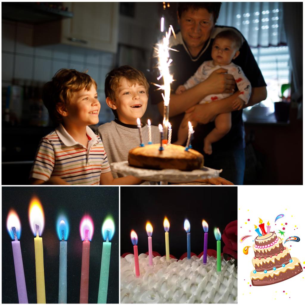 Multicolour Flame Candles 6/12pcs/pack Colorful Wedding Party Birthday Cake Candles Decoration Party Supplies for Children Kids