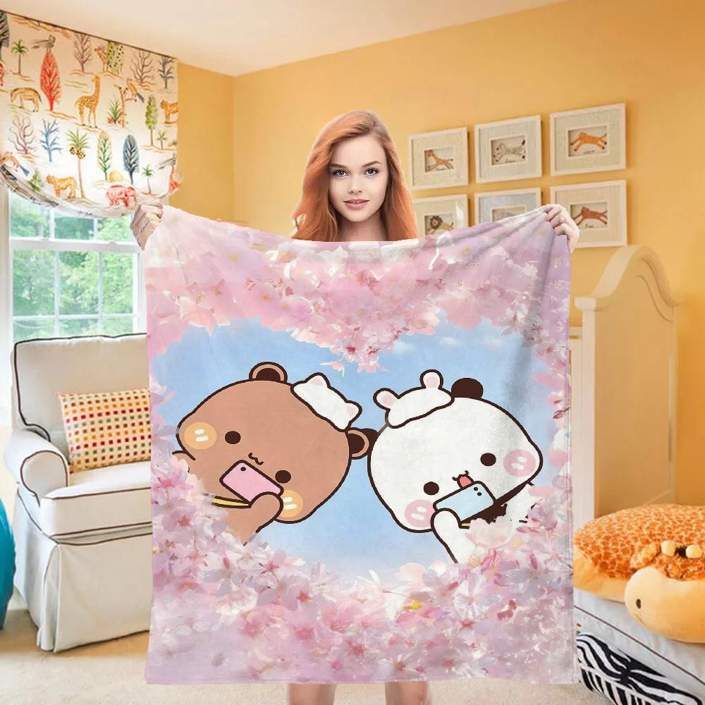 Dudu Bubu Bear Knee Fashion Blanket Throw Winter Microfiber Oversized Baby Lightweight Flannel Fleece Bed Sofa Decoration