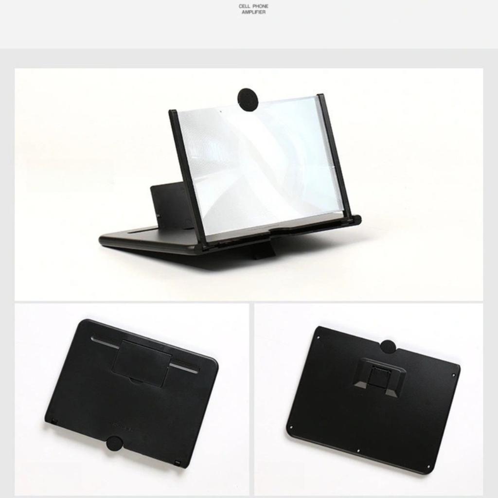 Увеличитель экрана смартфона 10-12 дюймов, Портативный просмотрщик фильмов с HD линзой Френеля и подставкой, 3D-театральный опыт для iPhone и телефонов Android