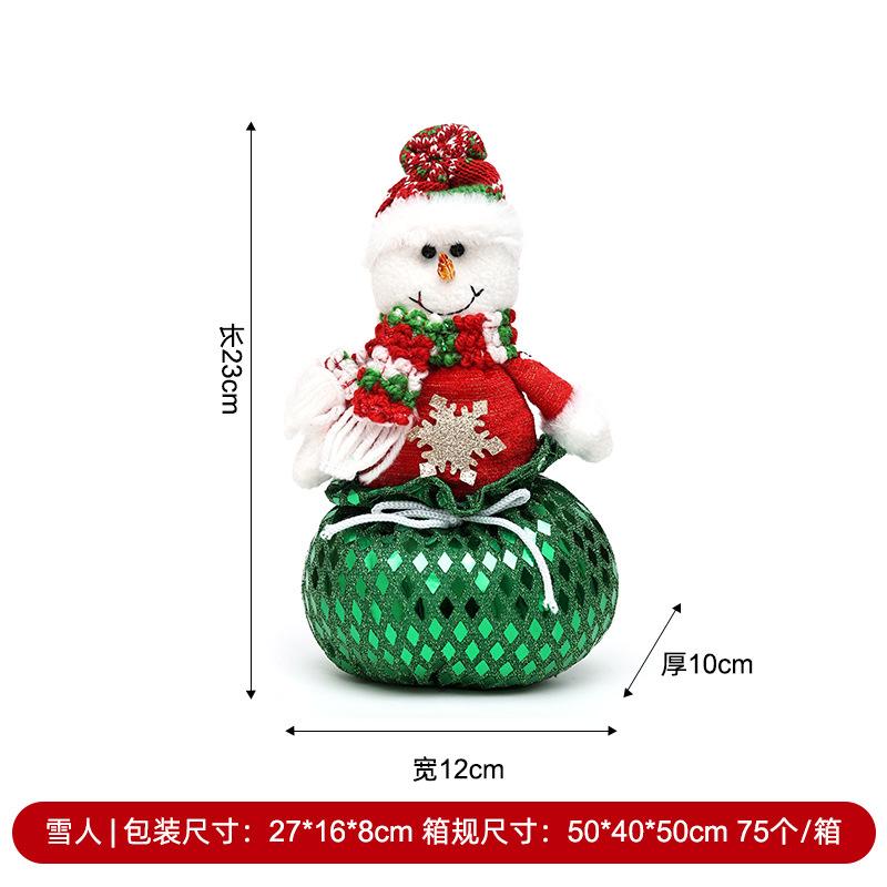 Christmas Sequin Bag Doll Ornament Knitted Doll Gift Ornament Cartoon Santa Doll