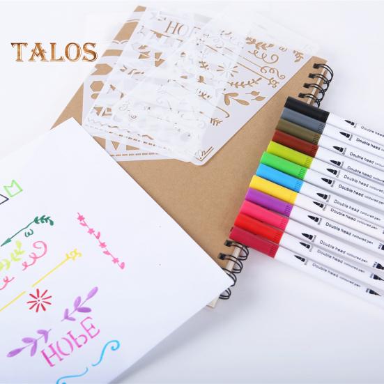 Набор цветных ручек для граффити, цветные контурные ручки, двухсторонняя кисть и тонкие маркеры для письма, раскрашивания в стиле скрапбукинга