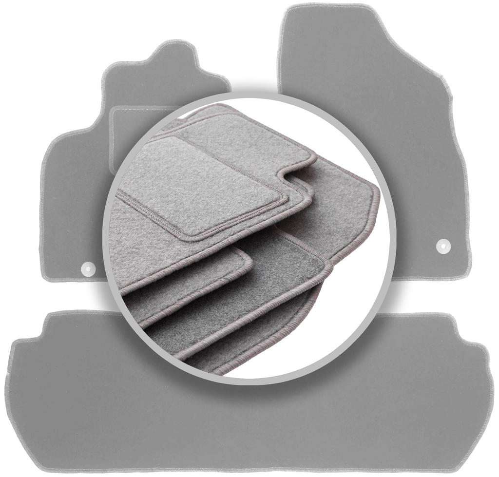 Gray car mats for: Citroen Berlingo II 5-seater (2008-2018)