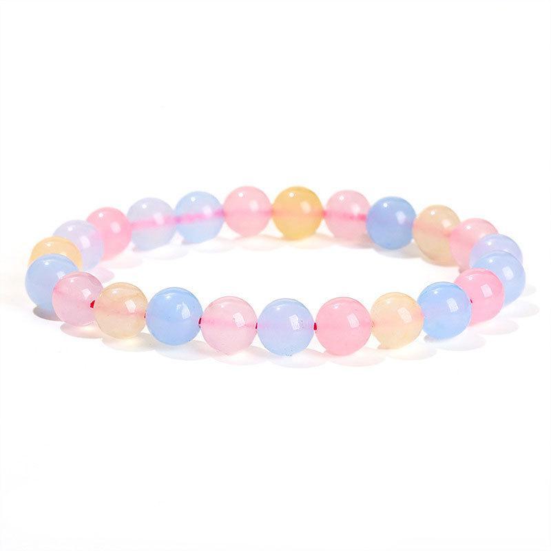 Браслет из натурального хрустального агата с тигровым глазом - стильные круглые бусины, украшения унисекс