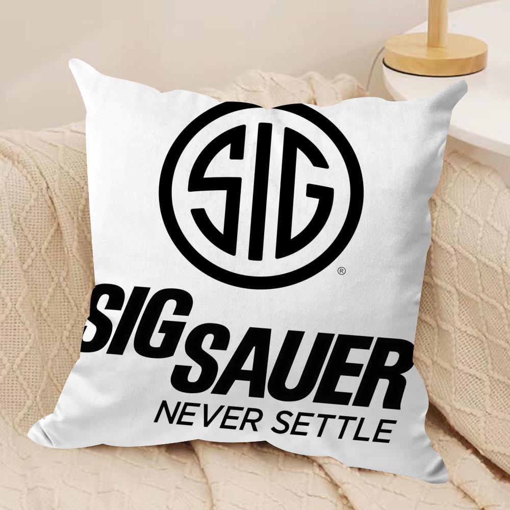 SSig SSauer Cushion Cover Short plush Doublesided Print Square Throw Pillow Covers Sofa Home Cushion Decor