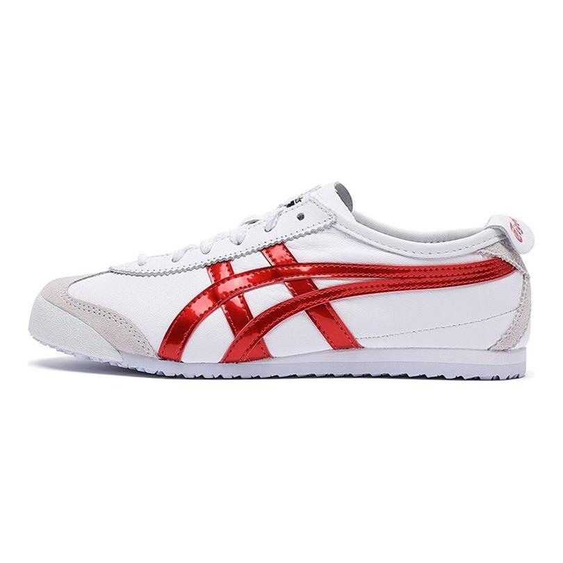 ONITSUKA TIGER Mexico 66 Удобные Прочные Кроссовки с Низким Верхом Унисекс кроссовки Белый Красный Синий 1183A656-100