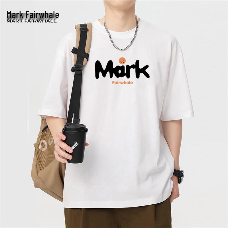 MARK FAIRWHALE Men's Loose Fit Heavyweight Pure Cotton T-Shirt