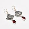 Mozambique Garnet Gemstone Handmade 925 Silver Plated Jewelry Earring 2.12"