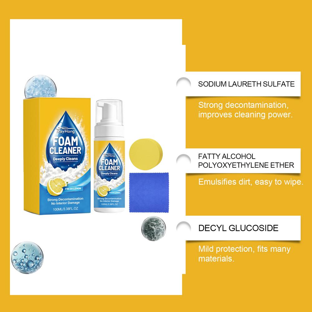 4-In-1 Multi-Enzyme Foam Cleaner All-Purpose Deep Cleaning Spray For Car Interior Kitchen Grease Bathroom Tiles Sofa Upholstery