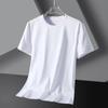 Men's Plus Size Quick-Dry Ice Silk Cotton T-Shirt - Slim Fit, Short Sleeve, Solid Color for Summer