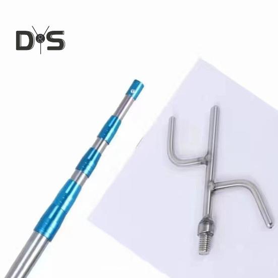 Телескопический захват из нержавеющей стали с крюком для захвата, съемник для штор, сушилка для одежды, съемник для рыболовной сети, портативный грузовой захват для дома