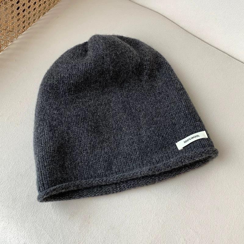 % Wool~ Internet celebrity atmosphere heap hat big head circumference men and women autumn and winter warm advanced cold hat show small face