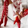 Женские новогодние носки выше колена, хлопковые носки