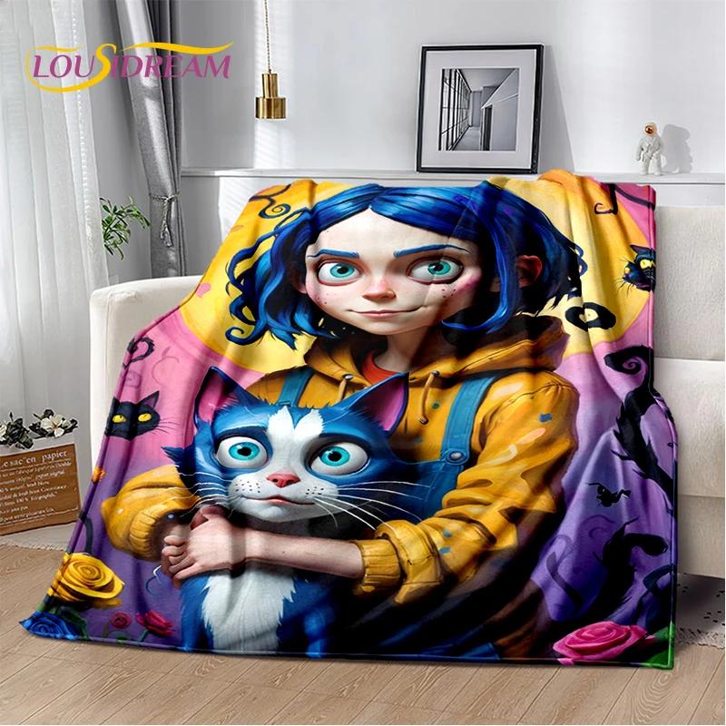 29 стилей Коралина Секретная дверь мультфильм ужасов мягкое фланелевое одеяло для кровати спальни дивана пикника, плед для детей на открытом воздухе