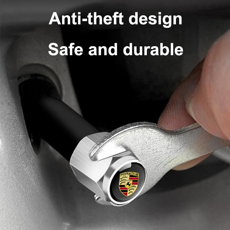 5pc/Set Metal Car Wheel Tire Valve Air Stem Cap For Porsche Panamera Macan Boxster Cayman Cayenne 911 718 Decoration Accessories