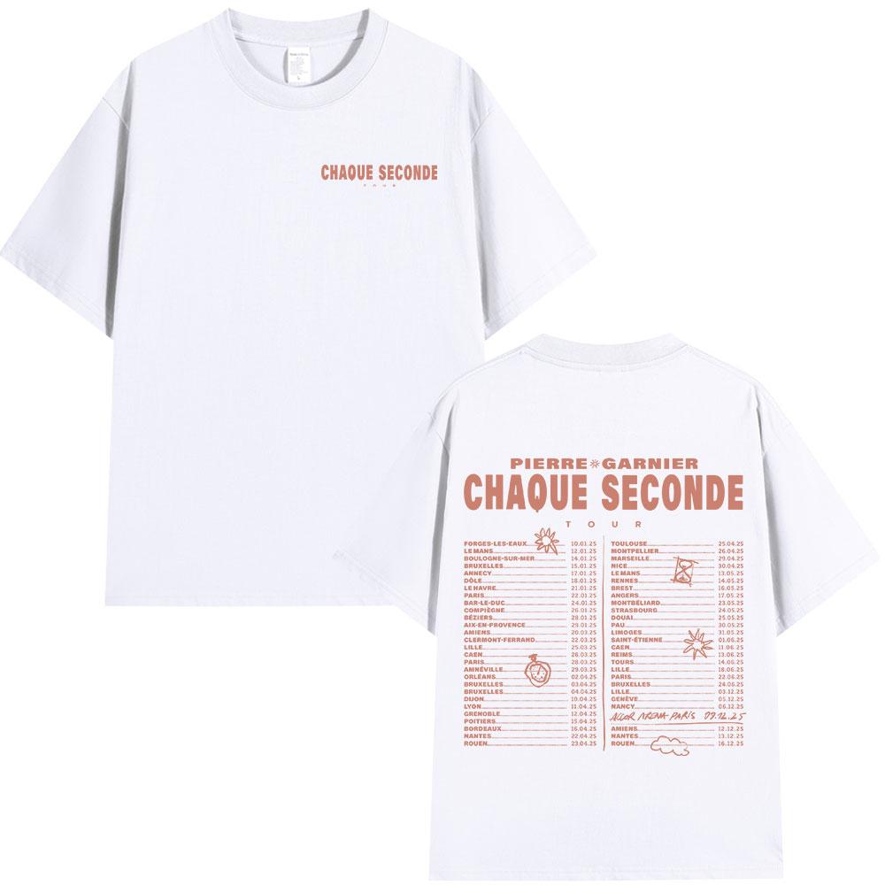 Pierre Garnier Chaque Seconde Tour Merch Tshirts Hip Hop Fashion Tshirt Women Unisexs Clothing Cotton Casual Tee Shirt Oversized