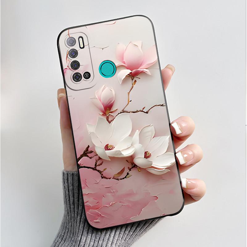 Чехол для Tecno Pouvoir 4 Pro LC7 LC8 Мягкий Силиконовый TPU Чехол для Телефона Для Tecno Pouvoir 4 4Pro LC 7 LC 8 Задняя Крышка Цветочные Fundas