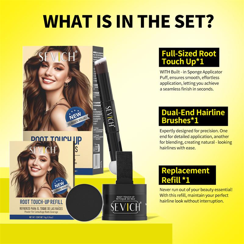 Пудра для линии роста волос Консилер Временная маскировка корней волос Контроль линии роста волос Покрытие седины Пудра-тень для линии роста волос Мгновенно