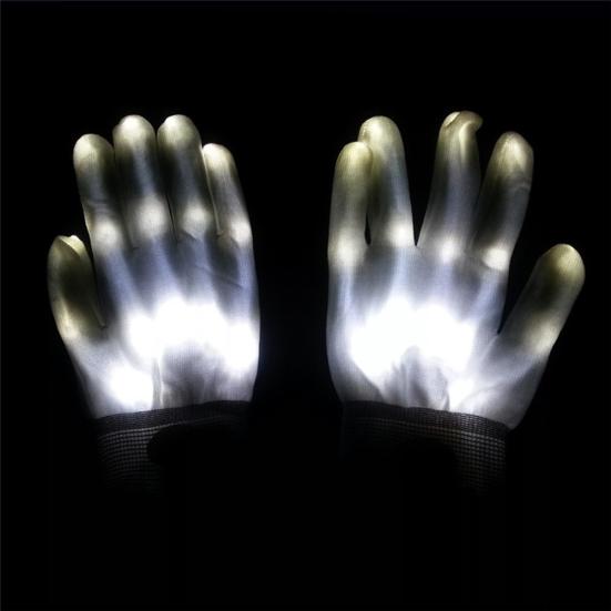 1Pair LED Light Up Hand Finger Gloves Halloween Christmas Costume Dance Decor