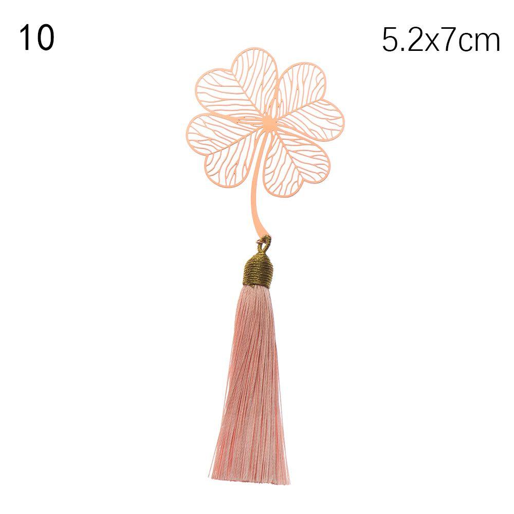 Милый держатель для книги абрикосового цвета с кисточкой в китайском стиле, металлическая закладка в виде листа