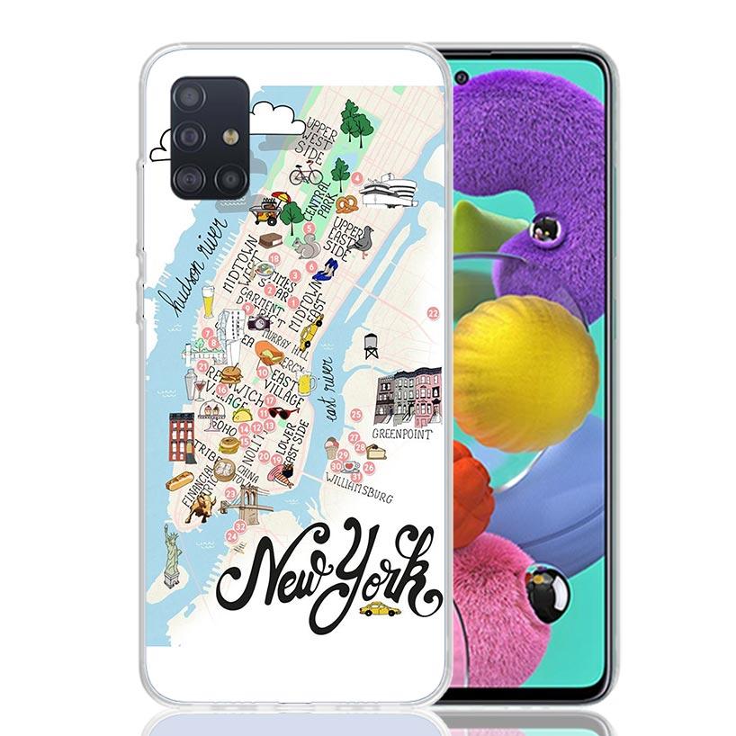NYC New York City Case Phone Cover for Samsung Galaxy A52 A51 A50 A42 A32 A22 A12 A02S A72 A71 A70 A41 A31 A21S A40 A30S A20E A1
