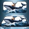 1pc, Surrealist Corgi Whale Art Patterned Car Windshield Sun Shade, Compact And Practical, Keeps Vehicle Interior Cool And Comfo