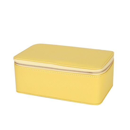 Travel Jewelry Box Large Capacity Zipper Closure Waterproof Hard Shell Soft Lining