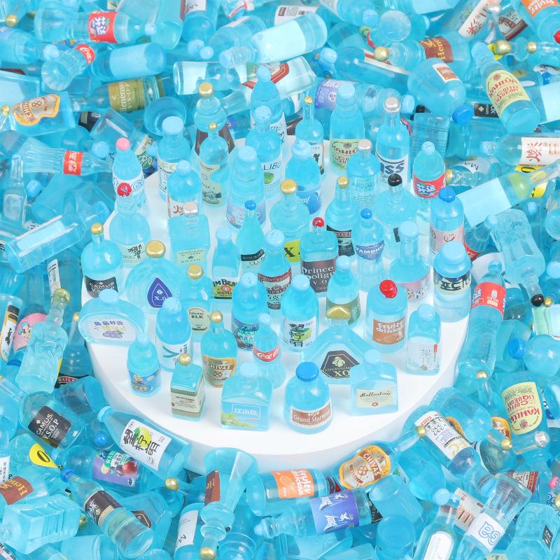 Mixed Style Realistic Mini Liquor Bottles Resin Accessories for DIY Ornaments