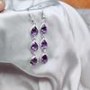 Natural Amethyst Gemstone Earring, 925 Silver Earring, Women Dangle Earring, Gift For Birthday, Designer Earring, Women Earring, Handmade Jewelry