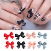 20Pcs/Set Nail Bowknot Decoration Frosted 3D Effect Resin Nail Art Decorations Colorful Bow Ornament for Female