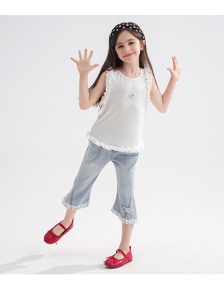 Mamimaka Summer New Product: Girls' Fashion Cowboy Seven Part Pants