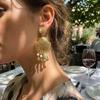Дизайнерские Металлические Серьги-подвески с Кисточками для Женщин Простые Серьги с Имитацией Жемчуга Ракушками Летние Вечеринки Украшения Подарок