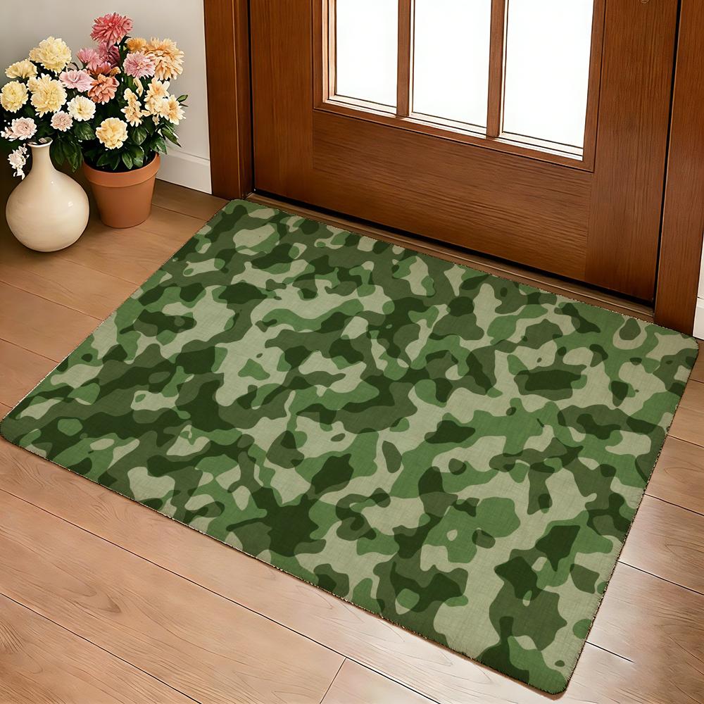 Camouflage Pattern Camo Floor Mat Cozy Flannel Soft Thick Non-Slip Mat For Living Room Bedroom Kitchen Decor Rugs