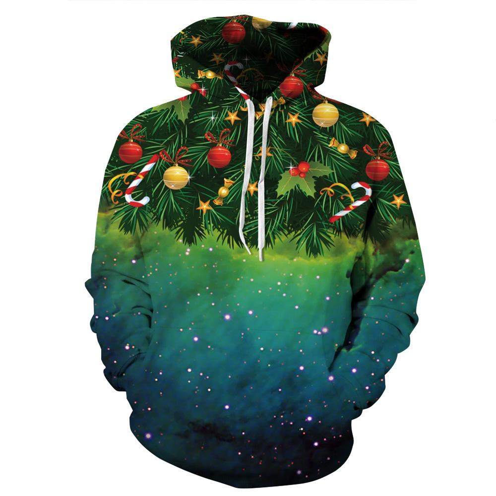 Festive Men Women Christmas 3d Graphic Printed Hoodie Sweatshirt Jumper Tops