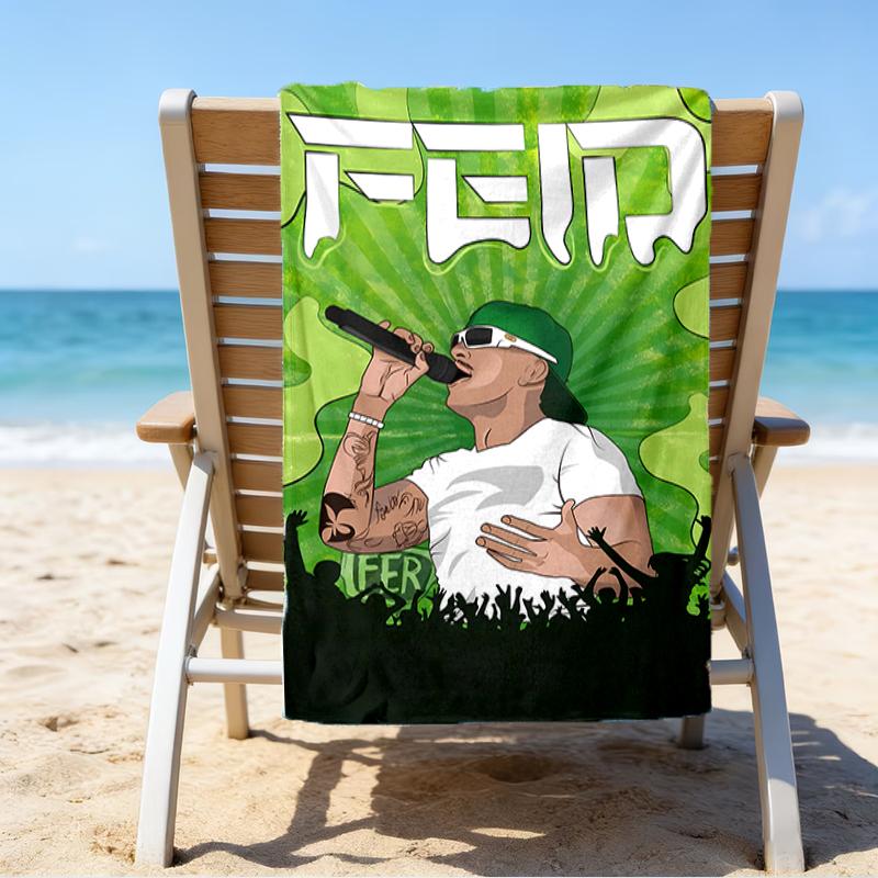 proof beach towel with a Feid6 pattern - soft,absorbent,quick-drying,machine washable - perfect for swimming,camping,bathing