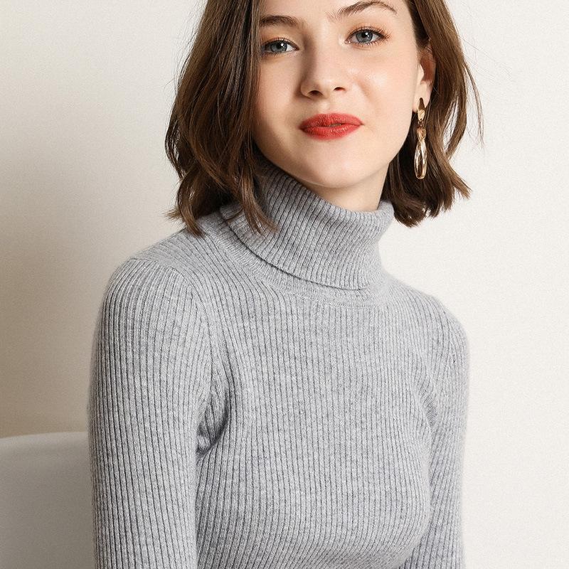 Водолазка Джемпер Женские Вязаные Блузки Модные Дамские Свитера Зимние Термобелье Полосатые Длинные Рукава Осенние Теплые Топы