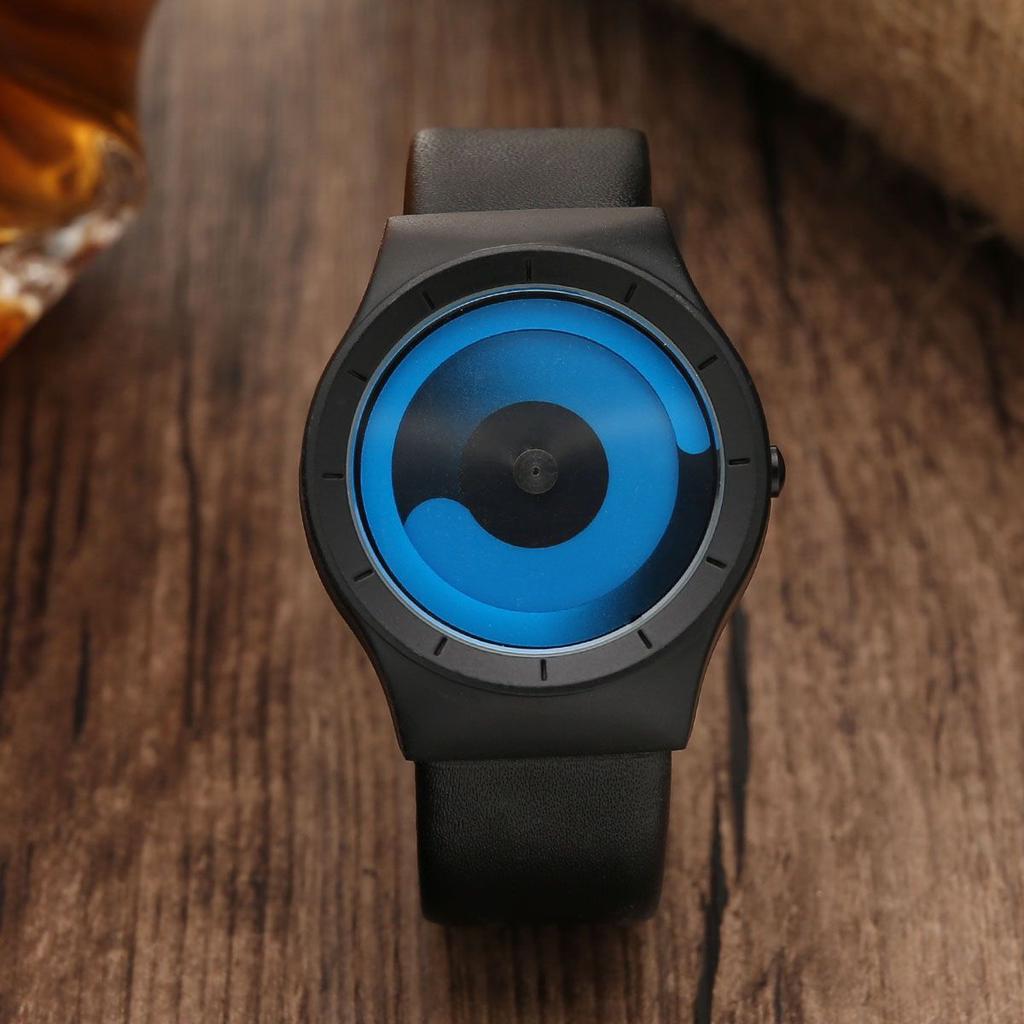 Gorben Creative Color Rotating Dial Men's Watch Special No-Pointer Design Trend Versatile Men's Watch Gift Clock New QP017