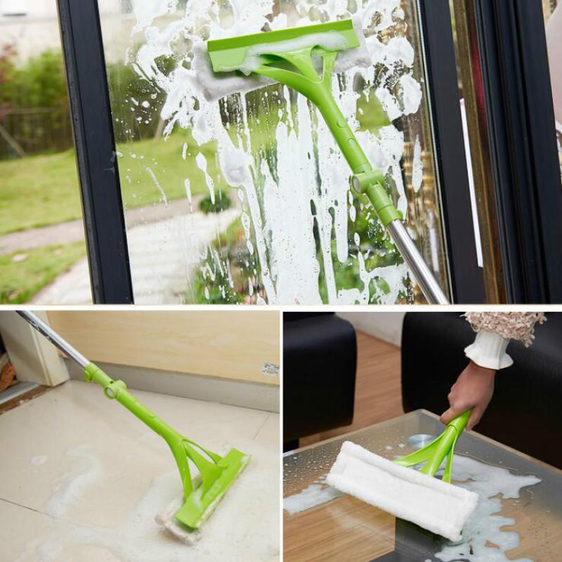 New Telescopic High-rise Cleaning Glass Sponge Mop Multi Cleaner Brush Washing Windows Dust Brush