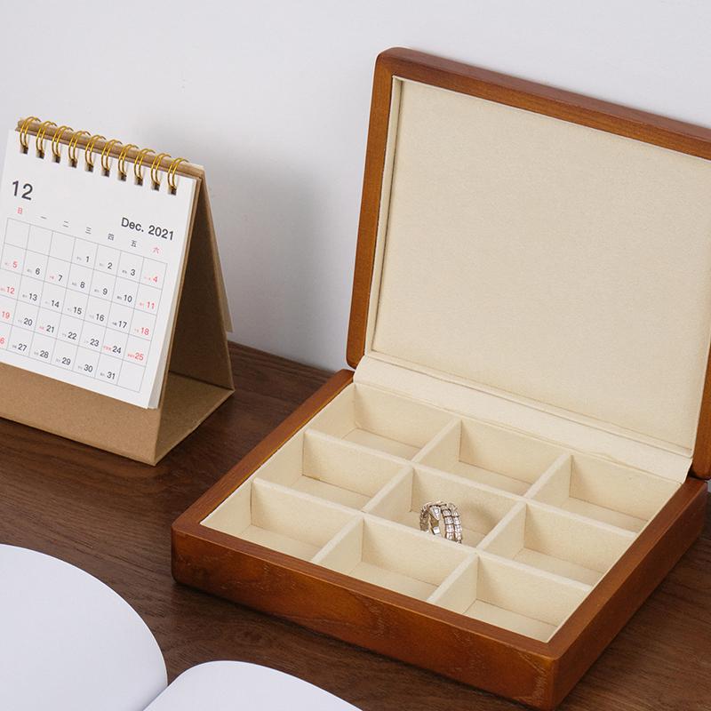 MISHITU Solid Wood Jewelry Storage Box with Cover Organizer for Ring Necklace Bracelet Jewelry Storage Display Organizer Case