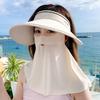 Big Eaves Uv Protection Sun Hat, Two-Piece Mask, Ice Silk Sun Protection Sun Hat, Outdoor Travel Empty Top Hat