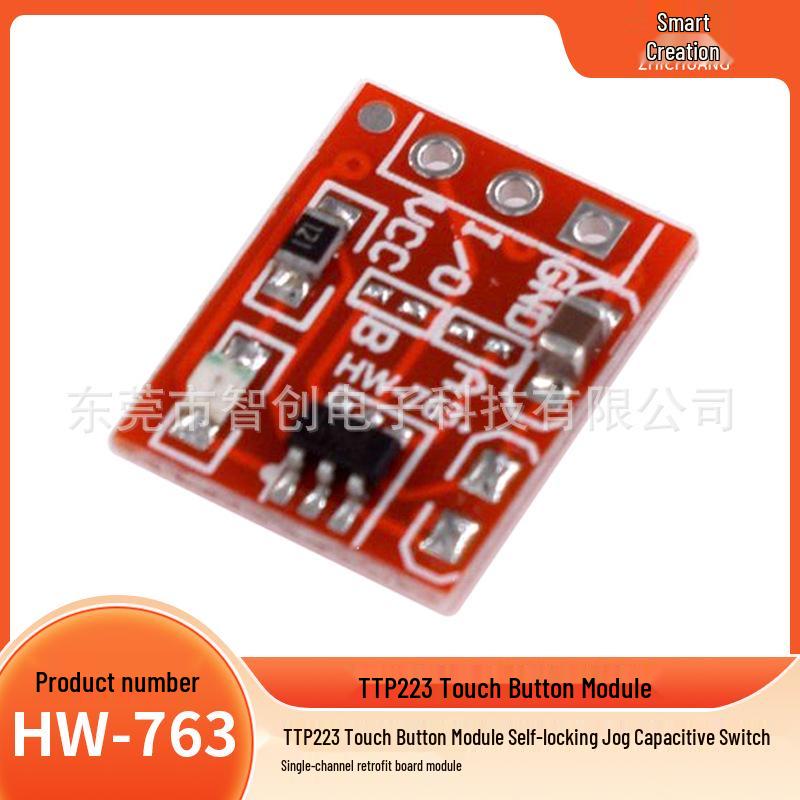TTP223 Capacitive Touch Switch Module - Self-locking Jog, Single Channel Board