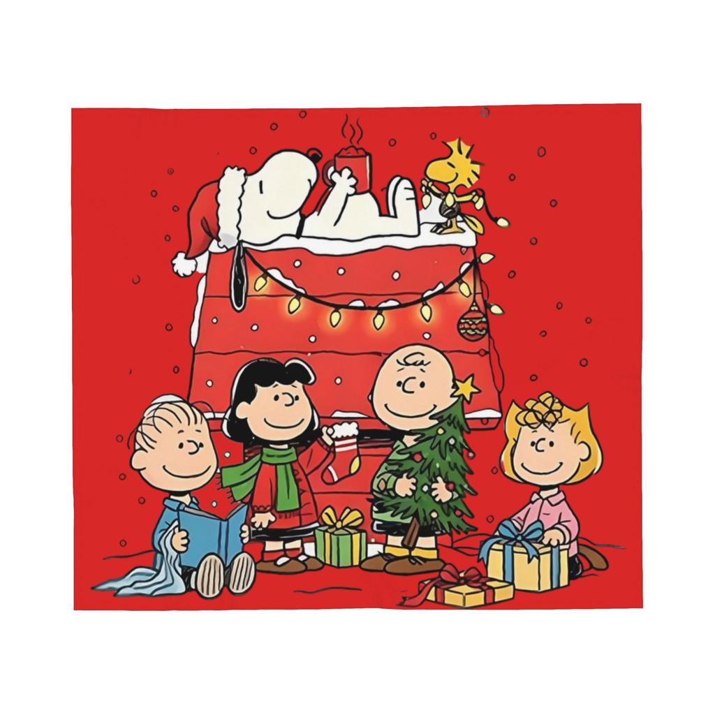 Snoopy Christmas Charlie Brown Blankets Flannel Spring/Autumn Portable Lightweight Throw Blankets Home Travel Bedding Throws