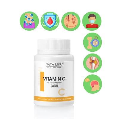 Витамин C New Life Добавка Диетическая 60 Vegetable Capsules