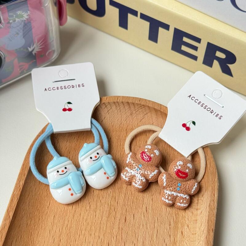 Детские рождественские резинки для волос, праздничные резинки для волос для девочек, конфетных цветов, высокоэластичные мягкие резинки для хвоста, праздничные аксессуары для волос