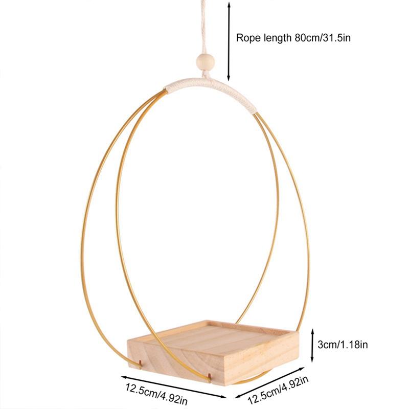 Подвесная полка для цветочных горшков с внутренними подвесными цветочными горшками, украшением балкона, растениями, гостиной, деревянной полкой, подвесной корзиной