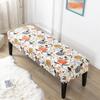 Чехол для скамейки с цветочным принтом, эластичные чехлы на табуреты для пианино, прямоугольная гостиничная кровать, длинный чехол на табурет, защитный чехол для скамейки, чехол для столовой