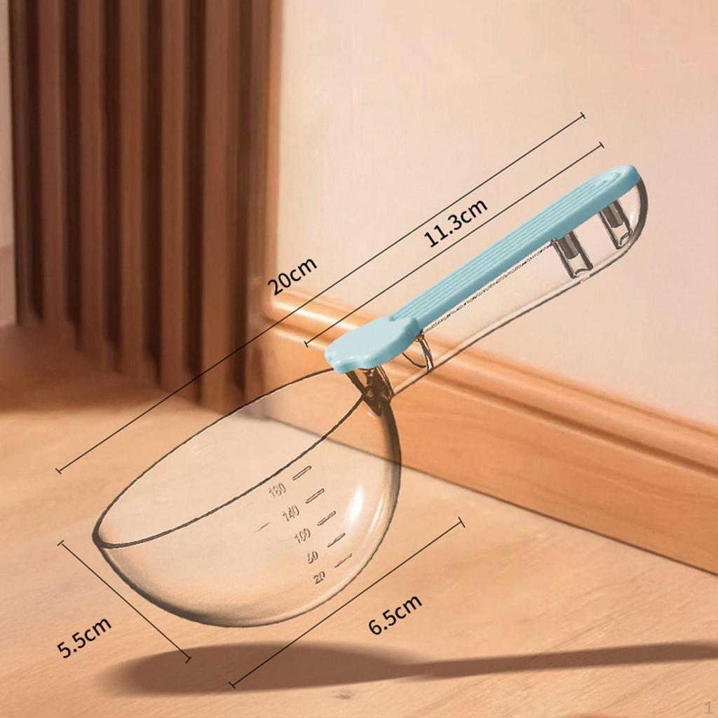 Spoon Ergonomic Handle Clear for Puppy Kitten with Scale Pet Food Measuring Cup Bag Clip