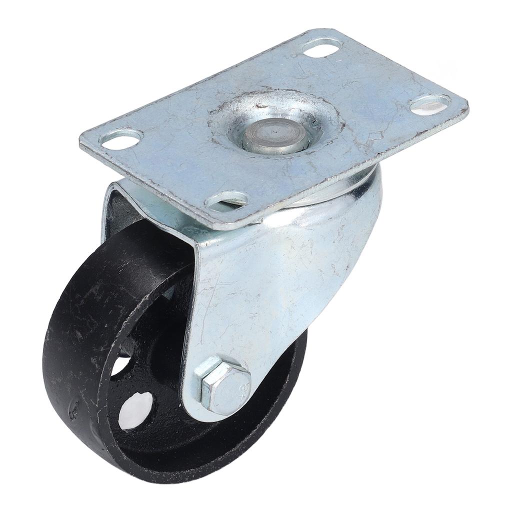 3in Swivel Caster Cast Iron Rotating Plate Dual Bearing Universal Wheel Replacement for Trolley